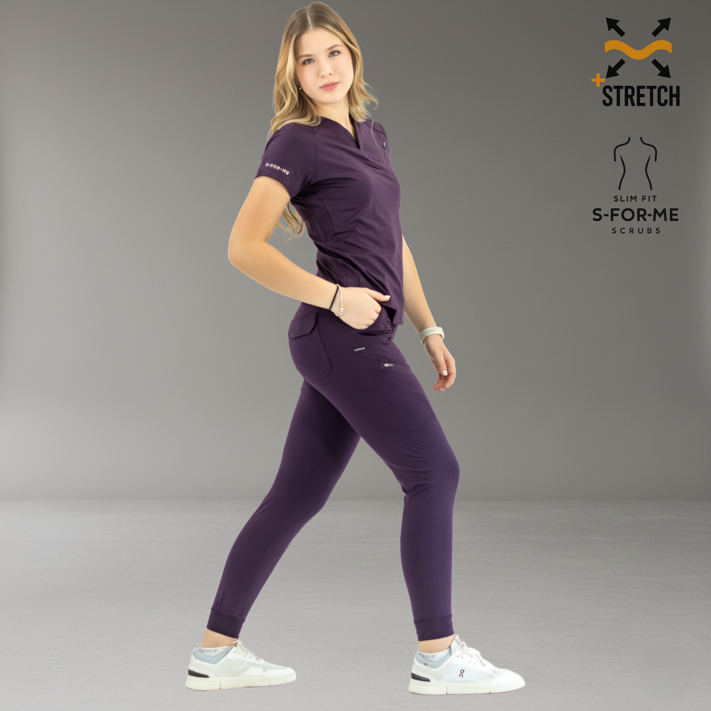 Jogger Quirúrgico Mujer Super Stretch Uva, Scrubs 905