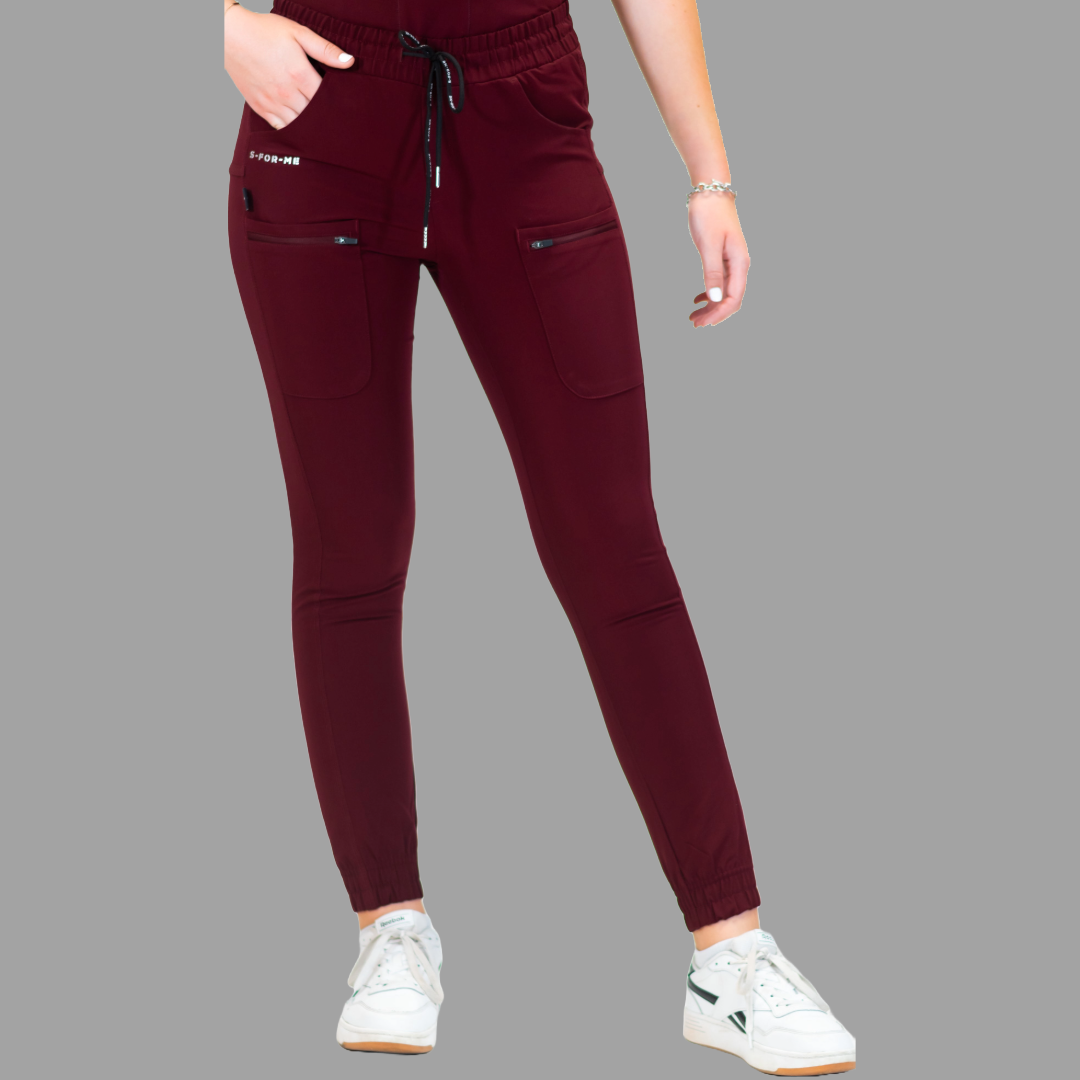 Jogger Quirúrgico Vino Mujer Antifluido, Scrubs 300
