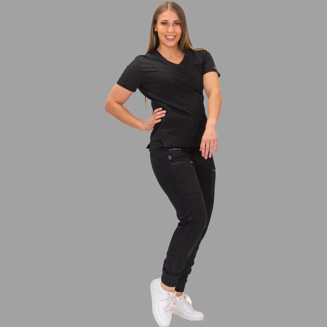Filipina Quirúrgica Negra Mujer, Scrubs Antifluido Est. 300