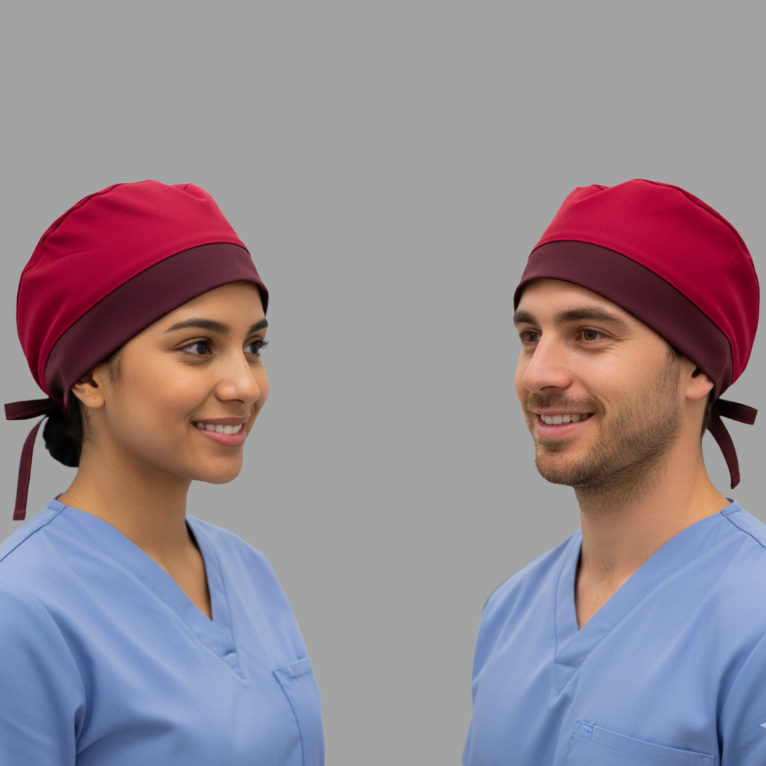 Gorro Quirúrgico Vino con Stretch Unisex