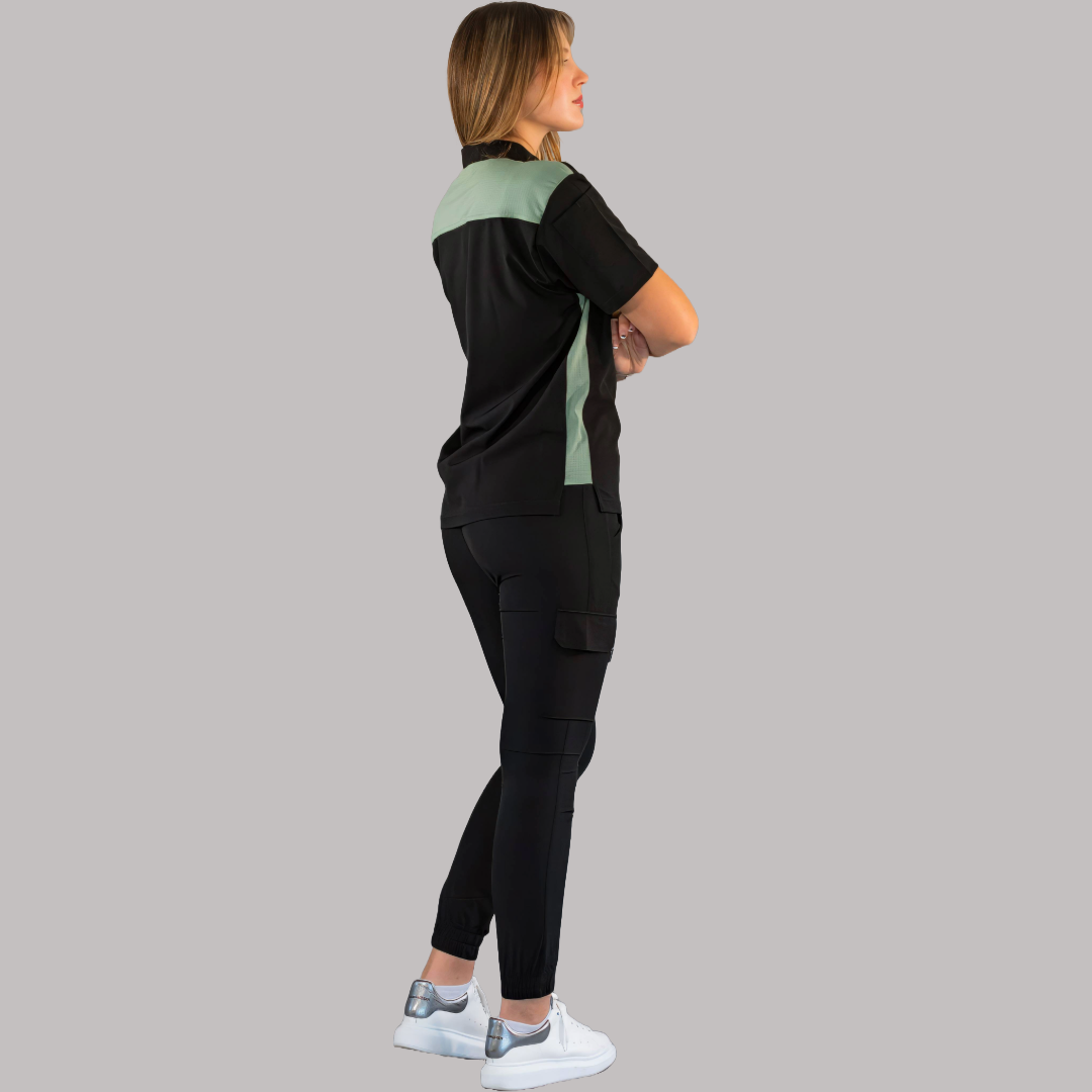 Filipina Quirúrgica Unisex Negra/Green Bay, Scrubs 520
