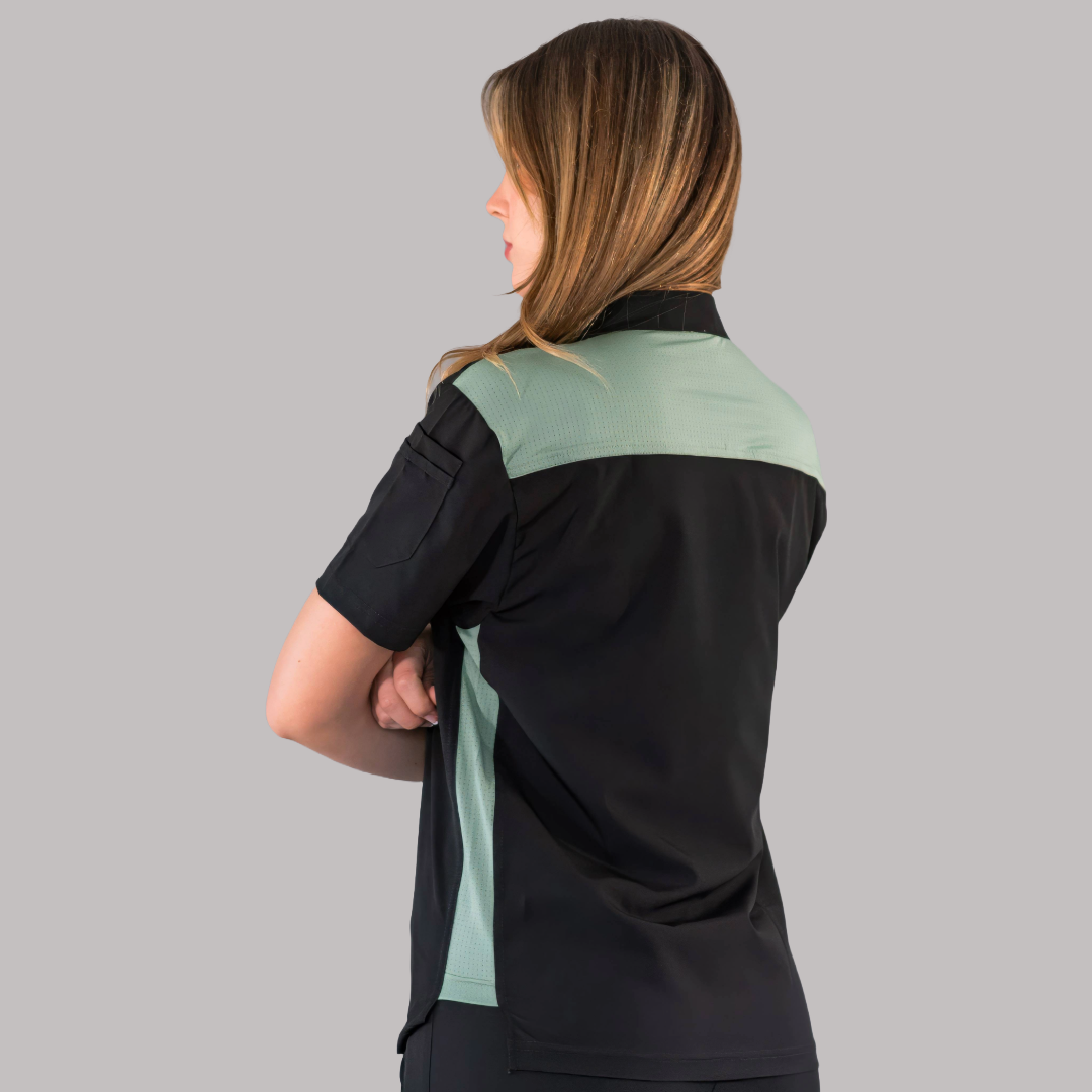 Filipina Quirúrgica Unisex Negra/Green Bay, Scrubs 520