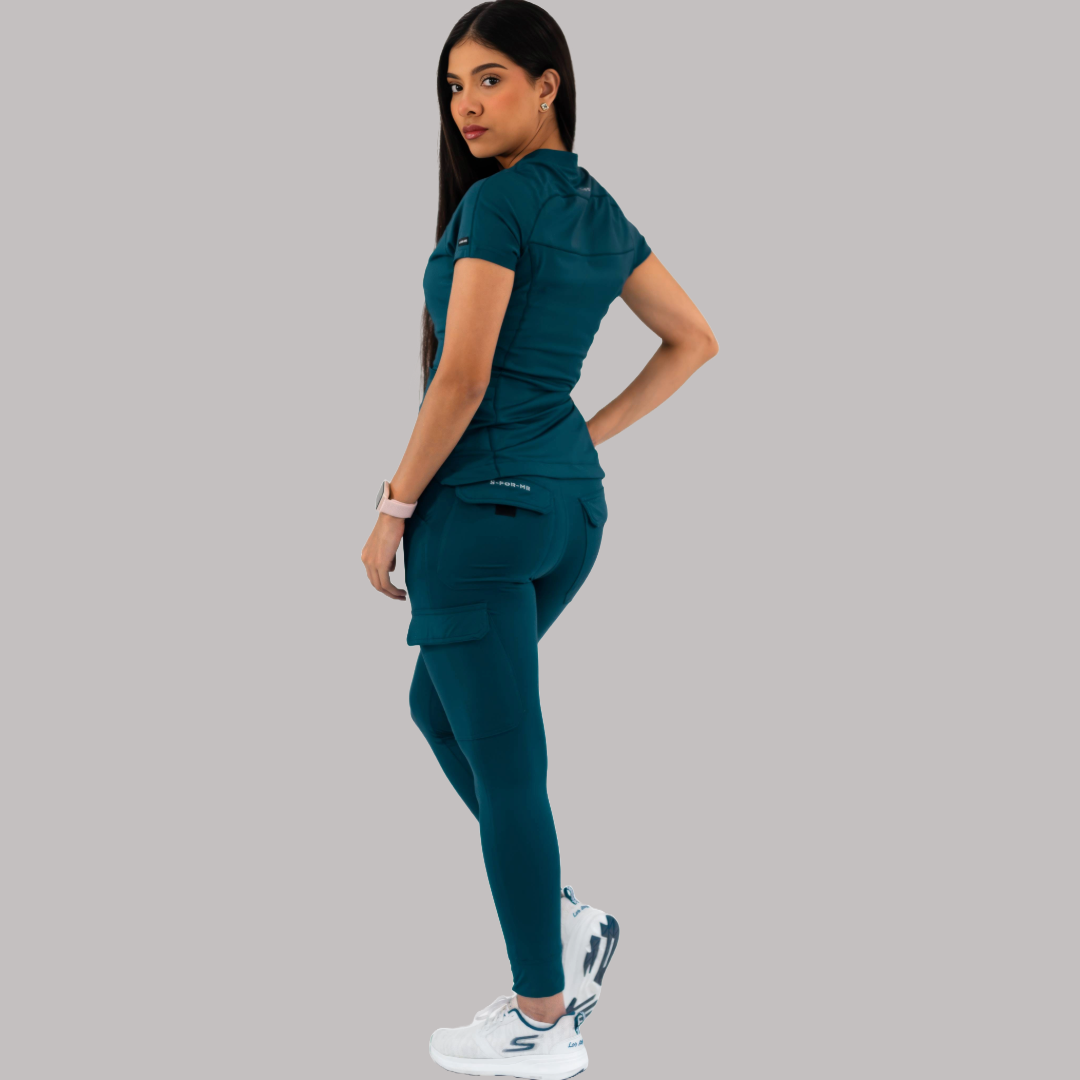 Filipina Quirúrgica Super Stretch Azul Caribe Mujer, Scrubs 905