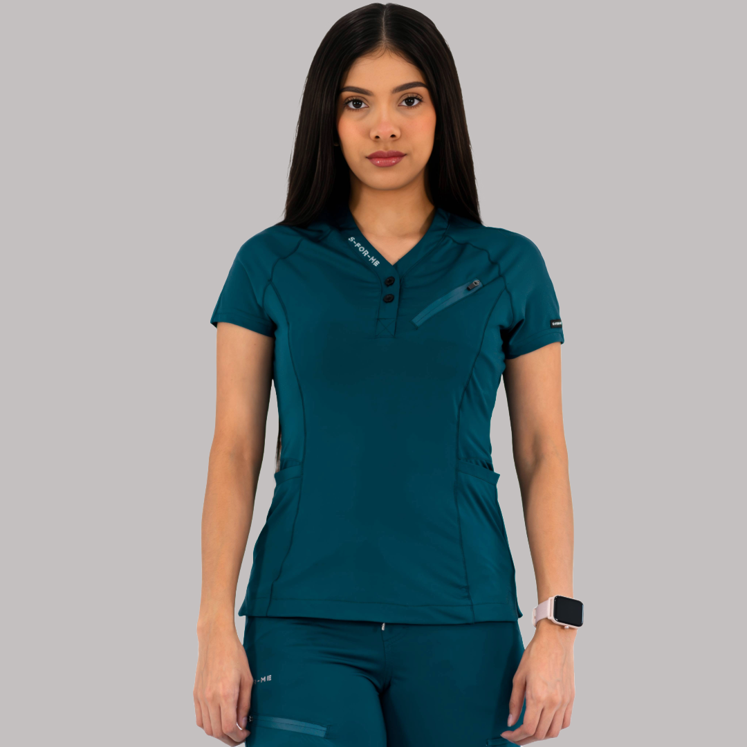 Filipina Quirúrgica Super Stretch Azul Caribe Mujer, Scrubs 905