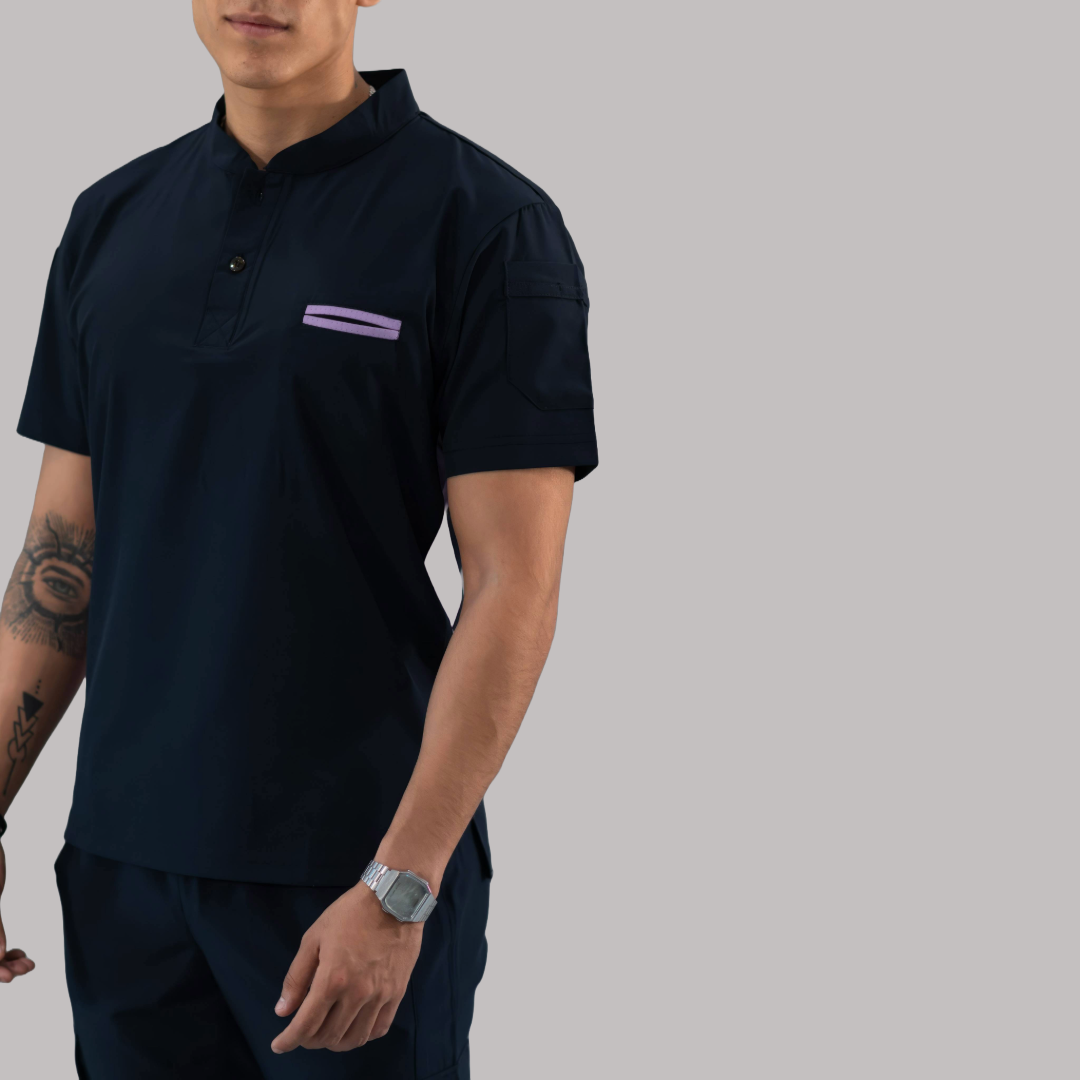 Filipina Quirúrgica Hombre Azul Mno./Lila, Scrubs 520
