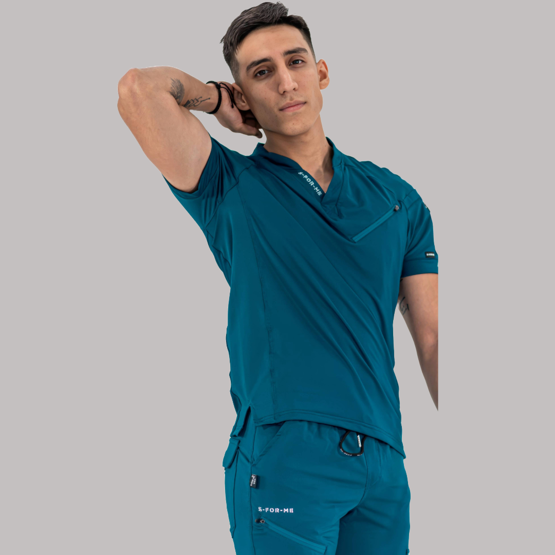 Filipina Quirúrgica Super Stretch Azul Caribe Hombre, Scrubs 905