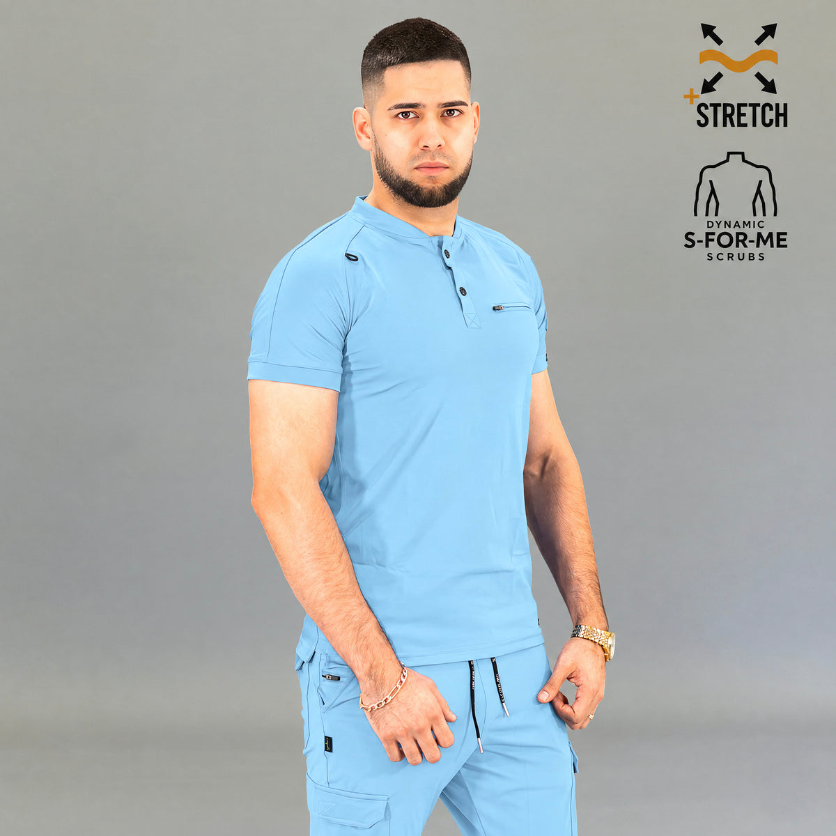 Filipina Quirúrgica Azul Cielo Hombre, Scrubs 901 Super Stretch