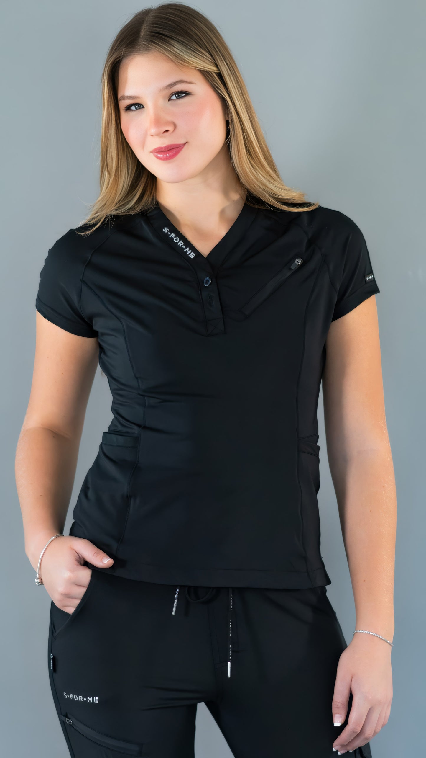 Filipina Quirúrgica Super Stretch Negro Mujer, Scrubs 905