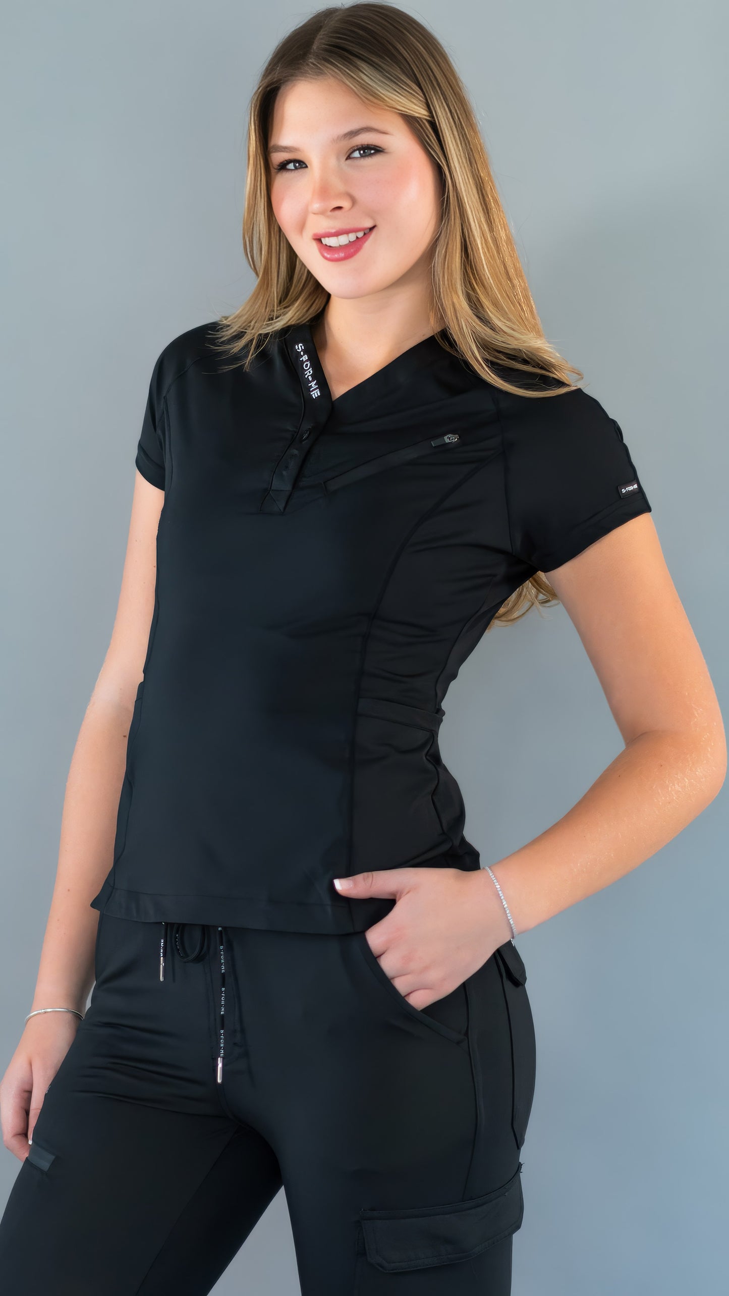 Filipina Quirúrgica Super Stretch Negro Mujer, Scrubs 905