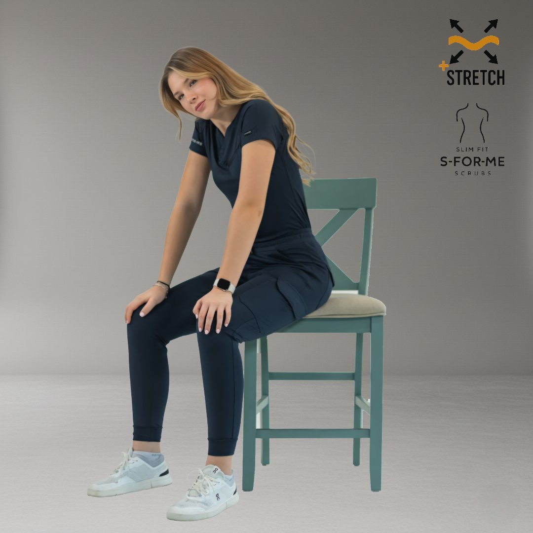 Jogger Quirúrgico Mujer Super Stretch Azul Marino, Scrubs 905