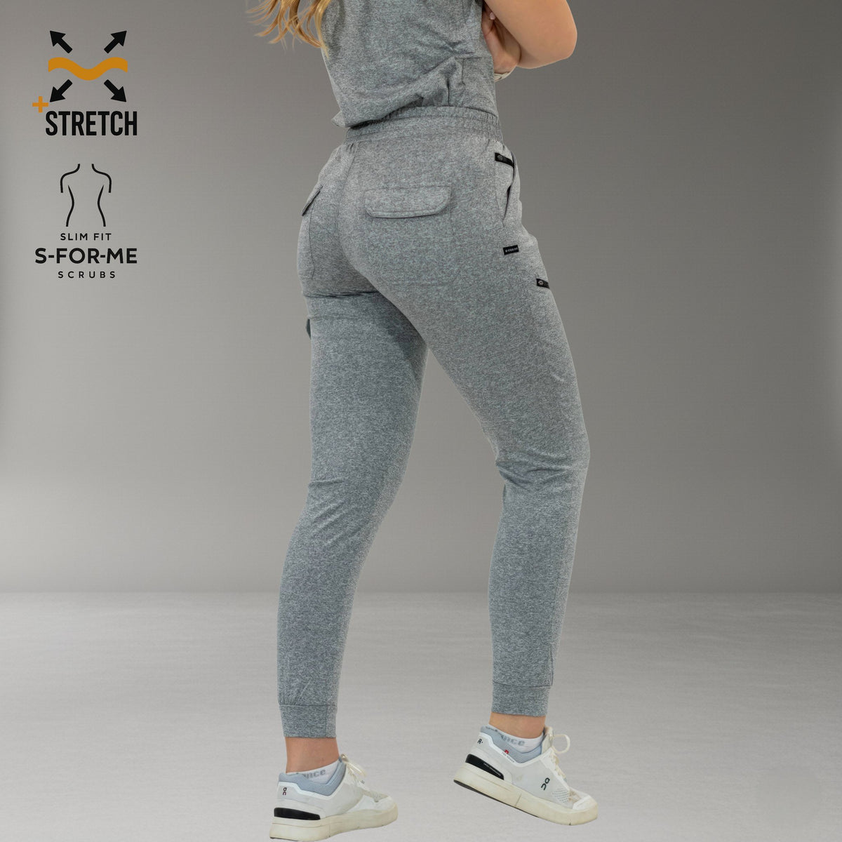 Jogger Quirúrgico Mujer Super Stretch Gris Jaspeado, Scrubs 905