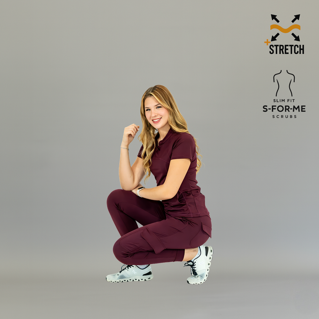 Conjunto Quirúrgico Color Vino para Mujer – Estilo 910 | Super Stretch Slim Fit