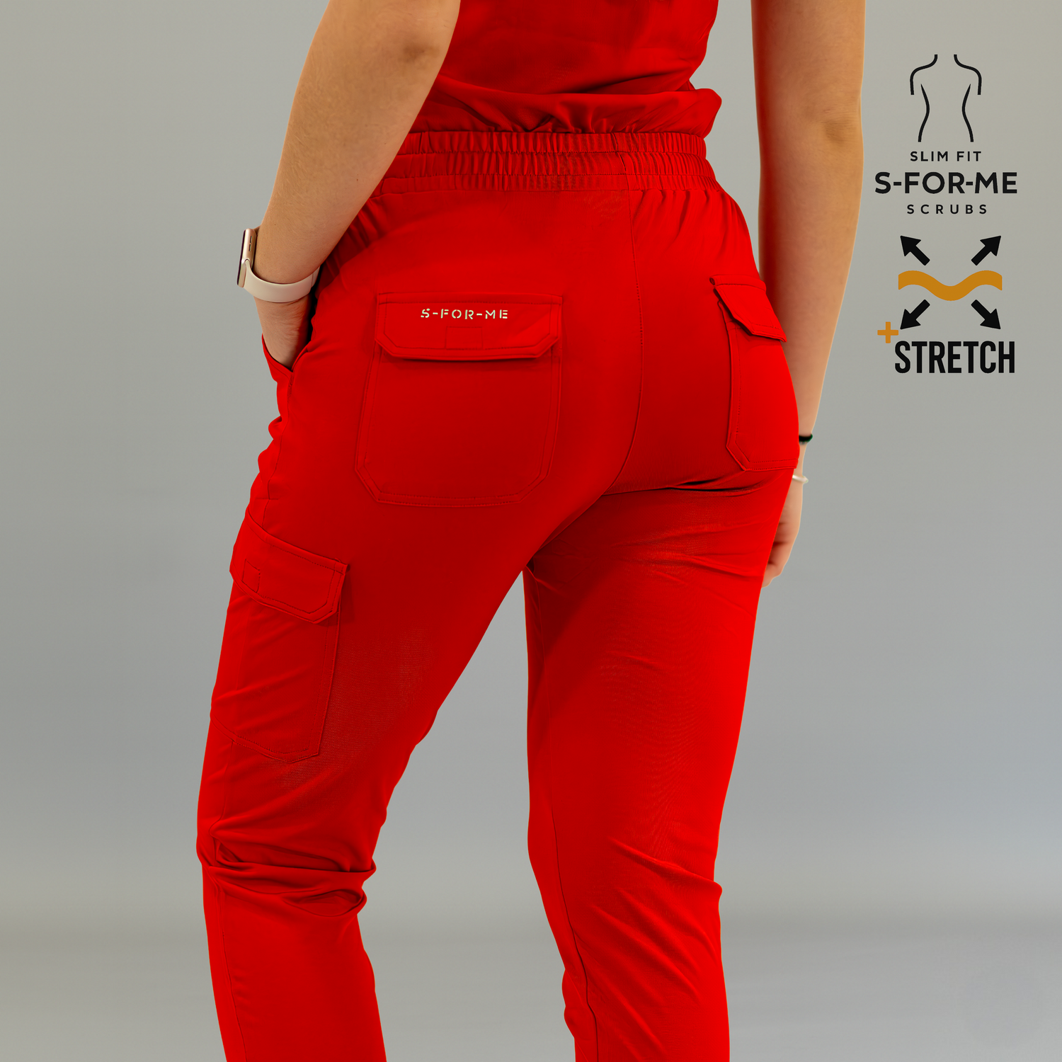 trajes quirurgicos para mujer color rojo 6 bolsas corte moderno y slim fit