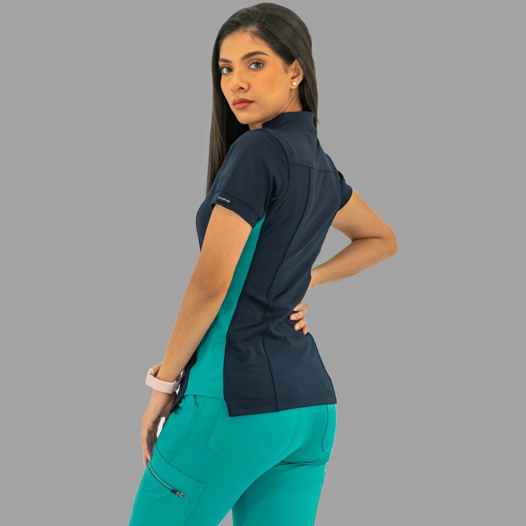 Filipina Médica para Mujer Modelo 930 Azul Marino/Teal Superstretch