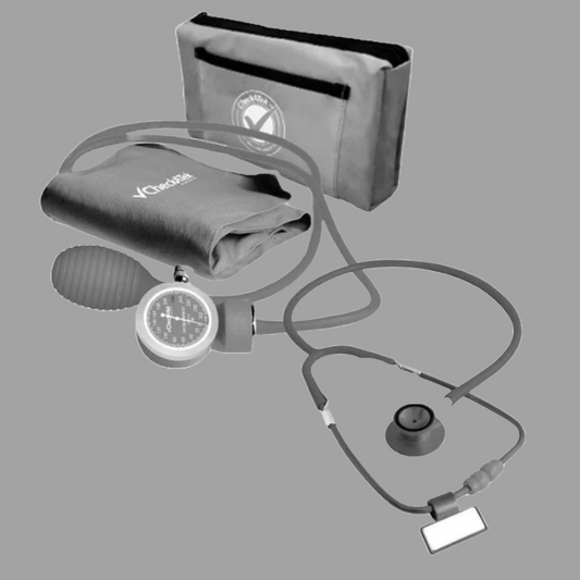 Kit Doble Baumanometro  Aneroide Gris (Incluye Estetoscopio)