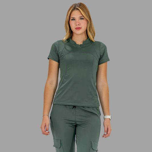 Filipina Quirurgica, Mujer Verde Pino Super Stretch, Scrubs 910