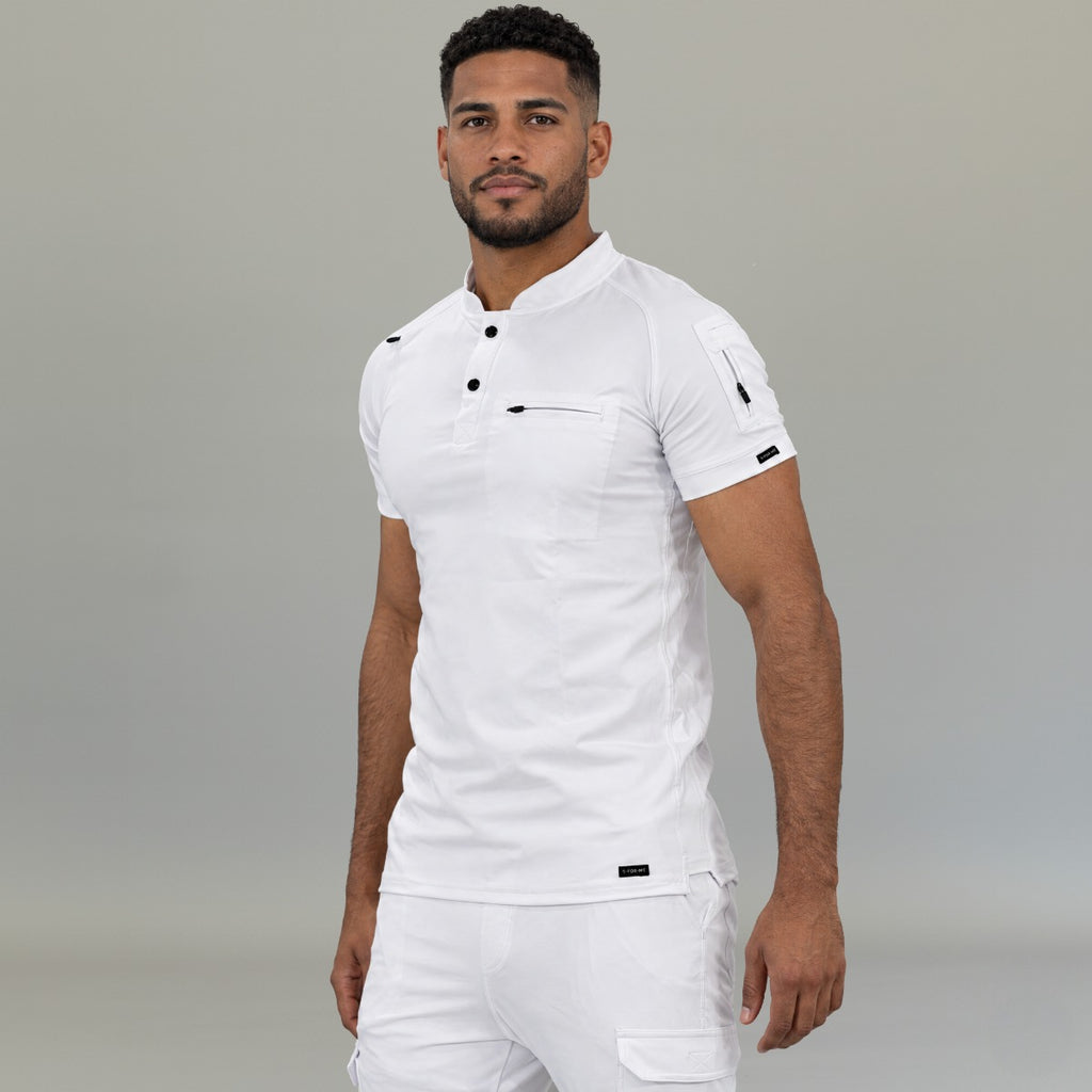 Filipina quirúrgica blanca hombre Scrubs 901 Super Stretch vista tres cuartos