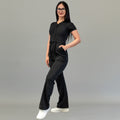 Jumpsuit Quirúrgico Mujer Estilo 945 Negro Super Stretch Manga Corta