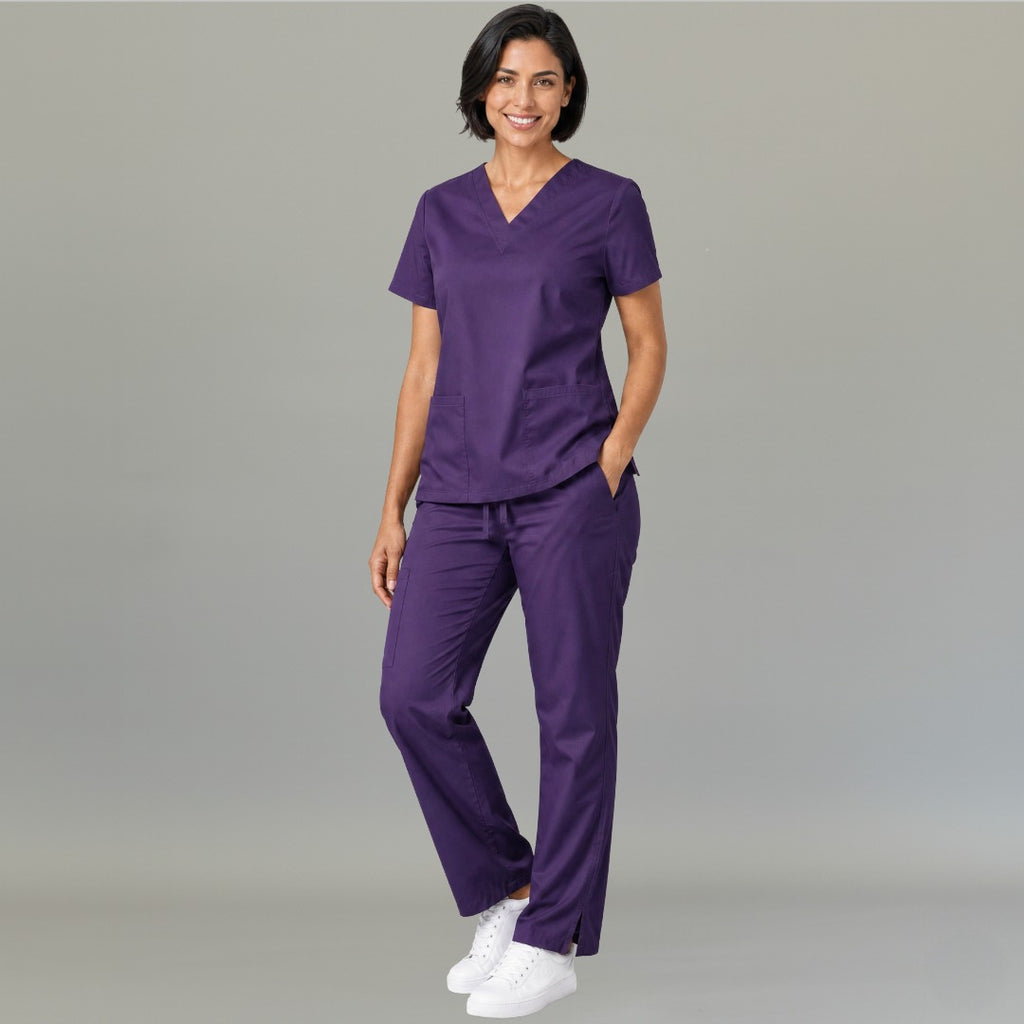 Pantalón 502 Pierna Amplia Quirúrgico Mujer Lavanda Profundo Antifluido Relaxed