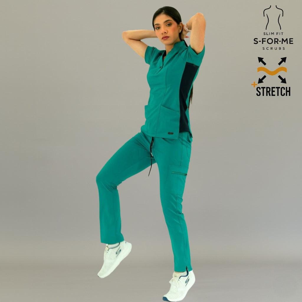 Filipina Médica para Mujer Modelo 930 Teal/Marino Superstretch