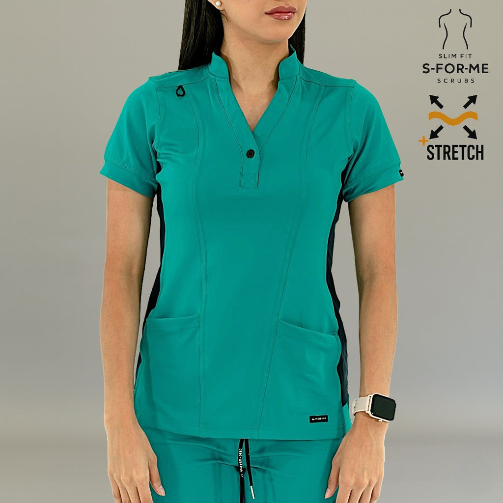 Filipina Médica para Mujer Modelo 930 Teal/Marino Superstretch