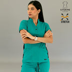 Filipina Médica para Mujer Modelo 930 Teal/Marino Superstretch