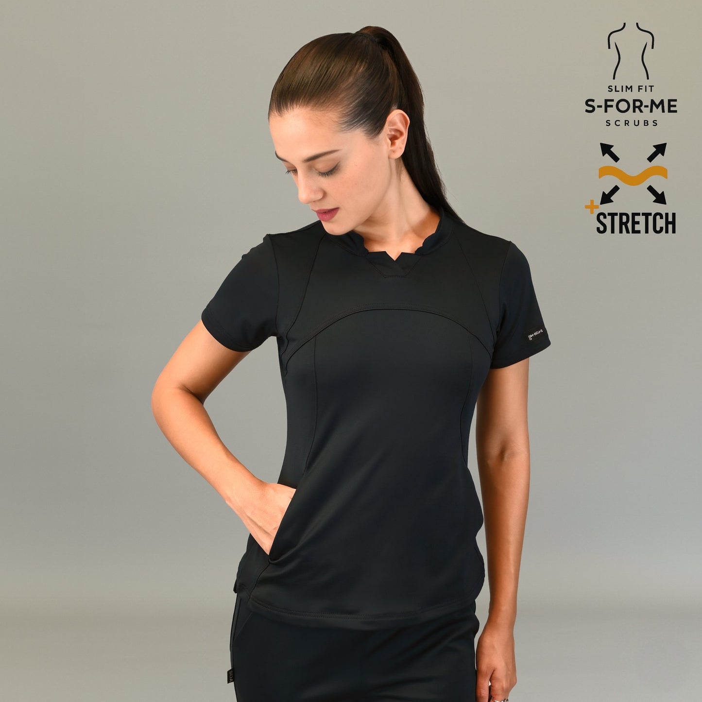 Filipina Est. 910 Quirúrgica Negra Mujer, Super Stretch, Scrubs 910