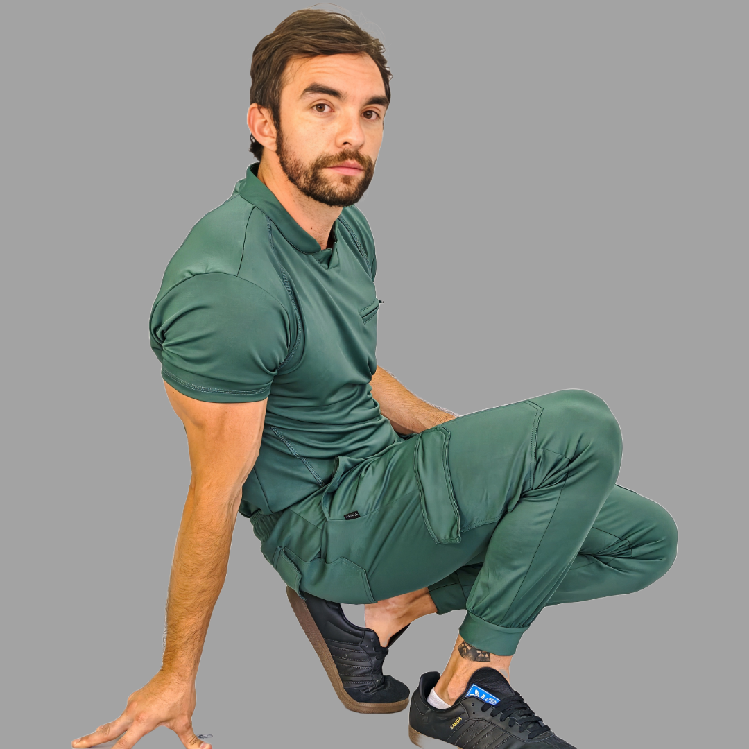 Filipina Quirurgica Hombre Verde Pino Super Stretch, Scrubs Est. 910