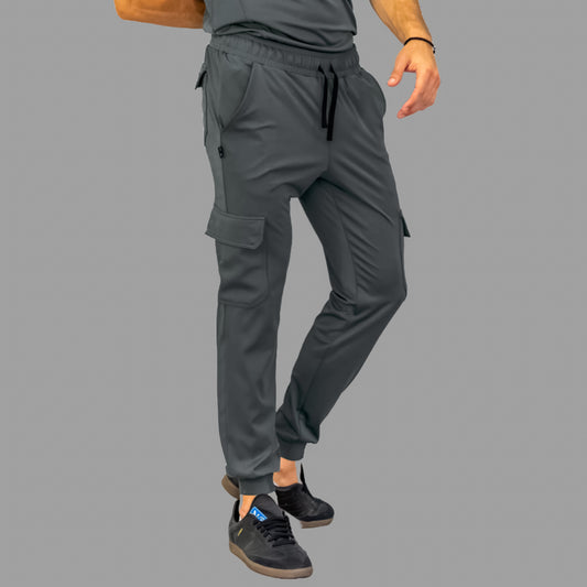 Jogger Est. 910 Quirúrgico Hombre Gris Oxford Super Stretch, Scrubs 910