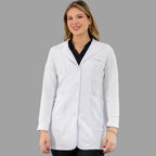 bata medica alviero mujer vista lateral Sandel Medica