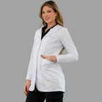 detalle tela antifluido bata medica alviero Sandel Medica