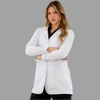 bata medica alviero blanca mujer antifluido Sandel Medica