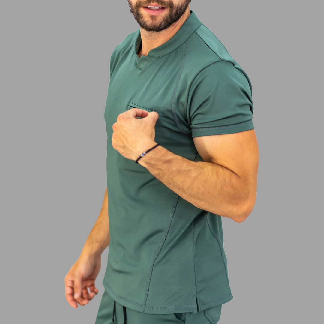 Filipina Quirurgica Hombre Verde Pino Super Stretch, Scrubs Est. 910