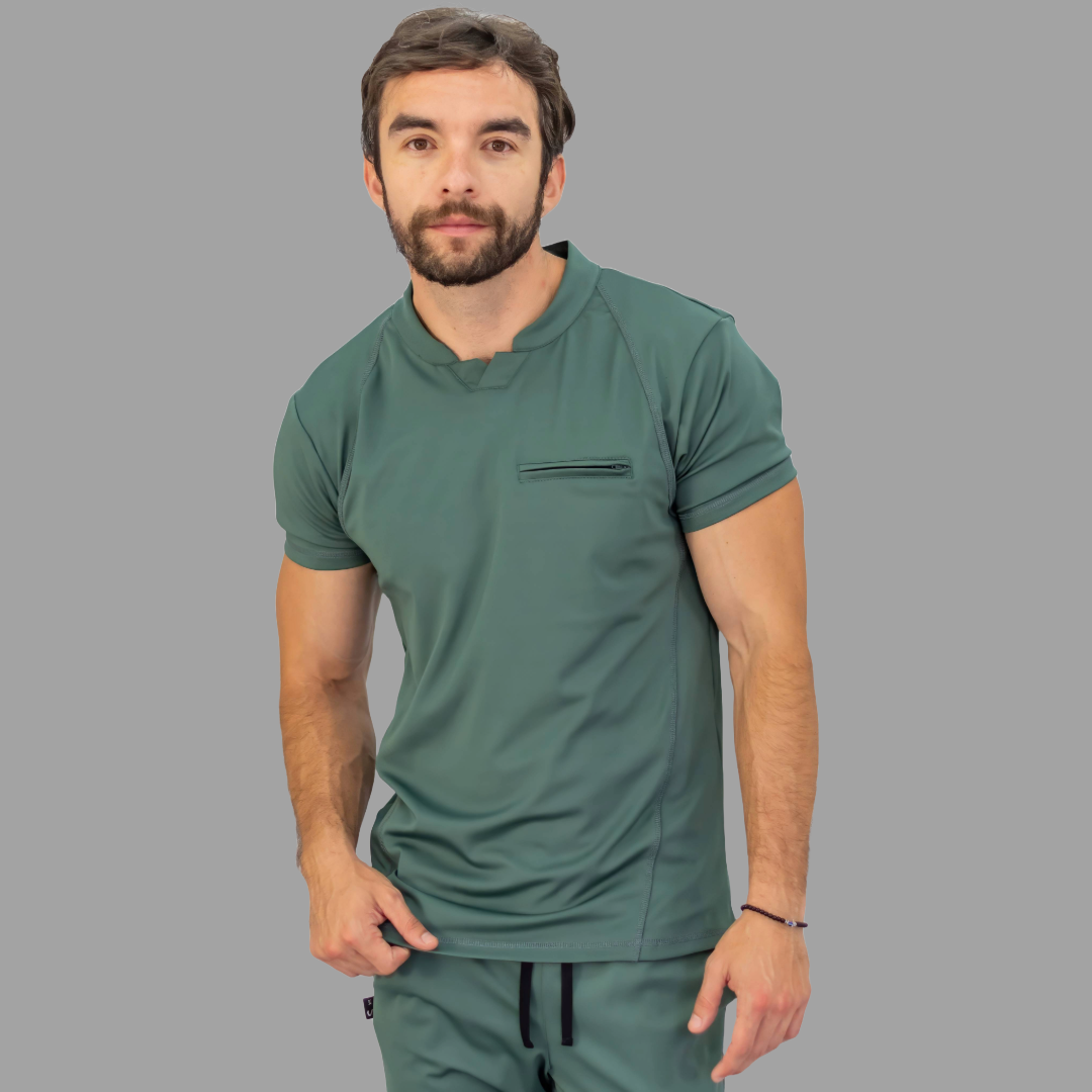 Filipina Quirurgica Hombre Verde Pino Super Stretch, Scrubs Est. 910