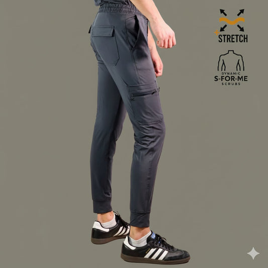 Pantalón quirúrgico hombre 901 Gris Oxford Super Stretch corte jogger