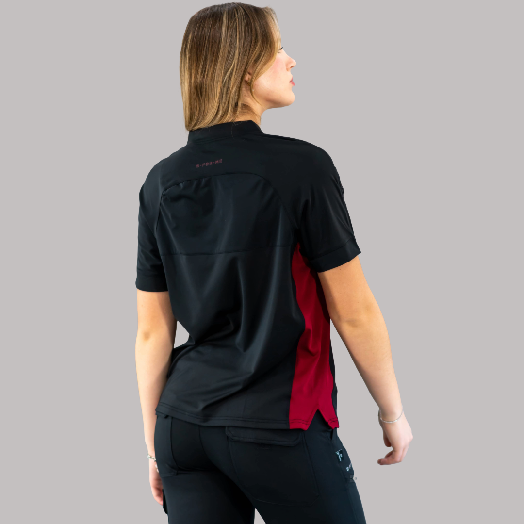 Filipina Unisex Quirúrgica Super Stretch Negro/Vino Mujer, Scrubs 905