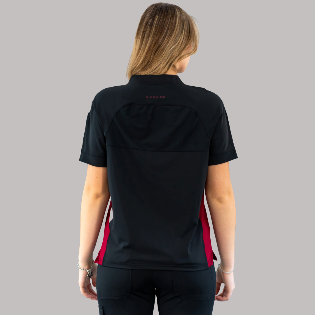 Filipina Unisex Quirúrgica Super Stretch Negro/Vino Mujer, Scrubs 905