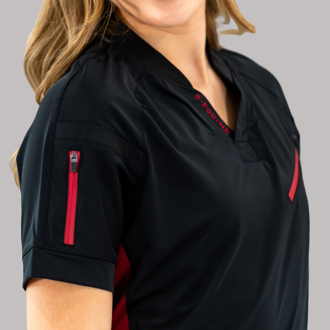 Filipina Unisex Quirúrgica Super Stretch Negro/Vino Mujer, Scrubs 905