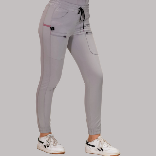 Jogger Quirúrgico Gris Perla Mujer Antifluido, Scrubs 300
