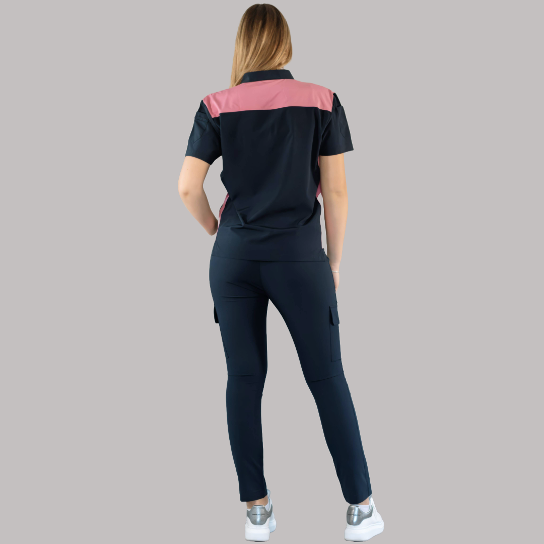 Filipina Quirúrgica Unisex Azul Mno./Rosa, Scrubs 520