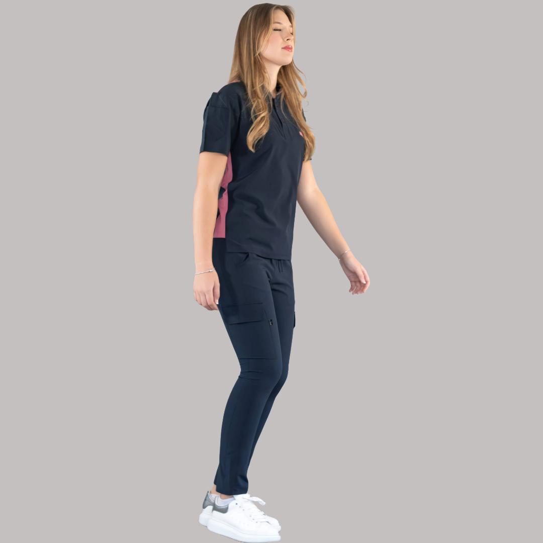 Filipina Quirúrgica Unisex Azul Mno./Rosa, Scrubs 520