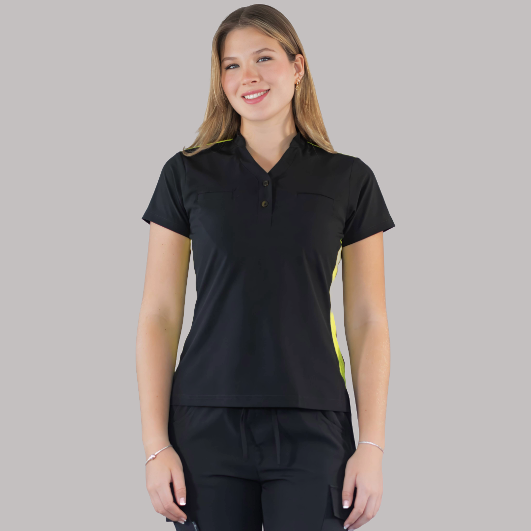 Filipina Quirúrgica Negro/Lima Mujer, Scrubs 520