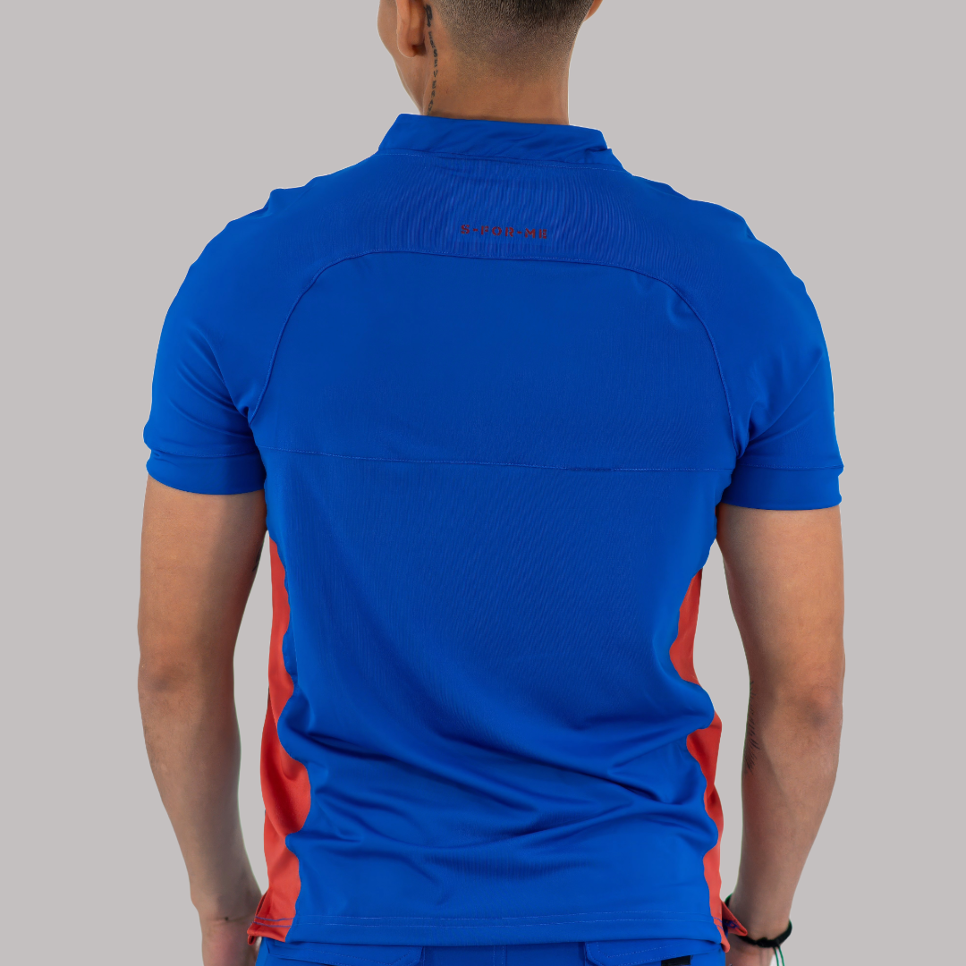 Conjunto Quirúrgico Hombre · Modelo 905 Super Stretch · Azul Rey / Chedron