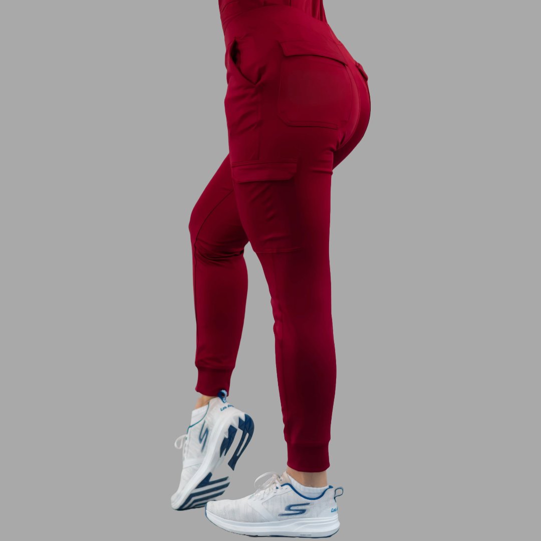 Pantalón Jogger Médico 901 Guinda Super Stretch para Mujer