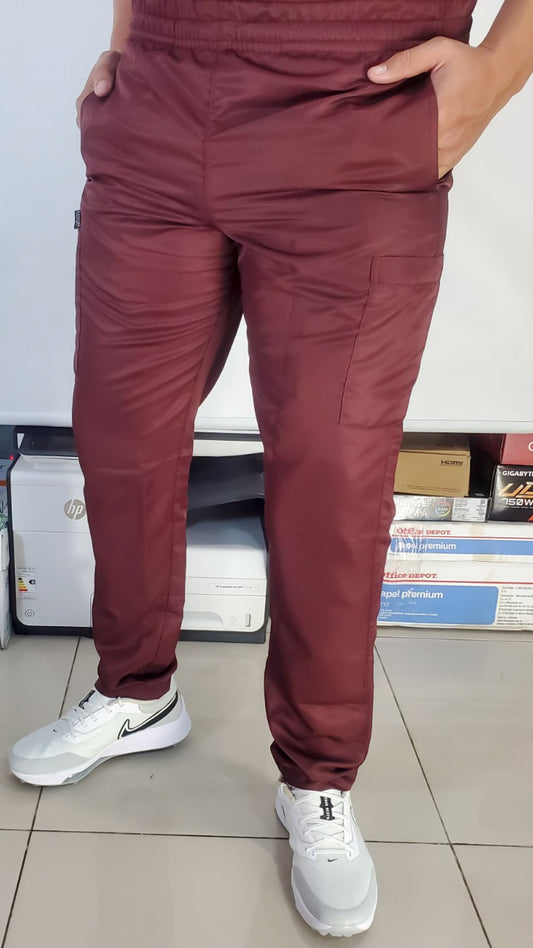 Pantalon Quirurgico Vino Microfibra Hombre.