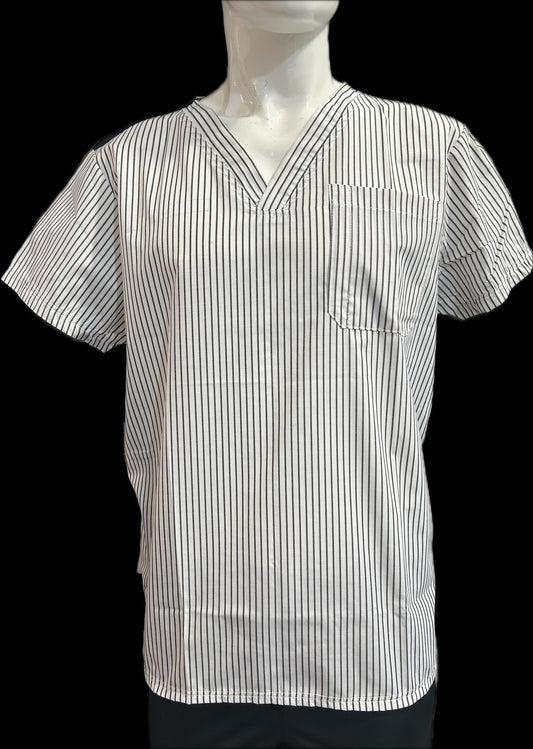 Filipina Rayas Blancas /Gris cuello V. Hombre