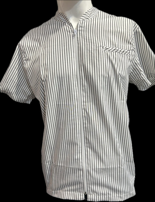 Filipina Mao Lineas Blanco-Negro Con Cierre Hombre