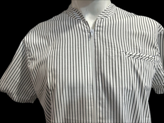 Filipina Mao Lineas Blanco-Negro Con Cierre Hombre