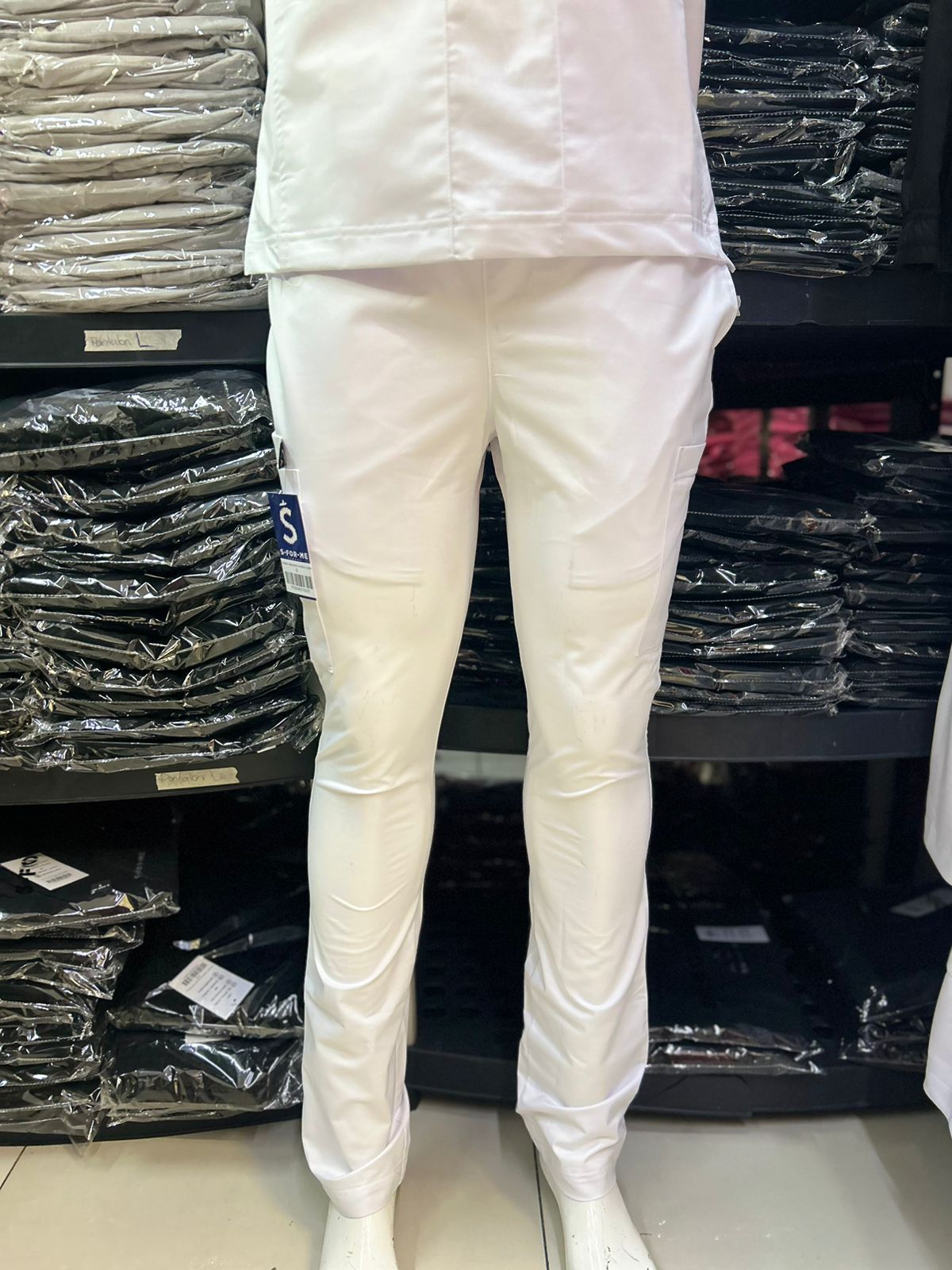 Pantalon Villela/Algodón blanco Hombre 5 bolsas