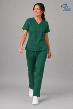 Pantalón Verde Botella 502 Quirúrgico Mujer Antifluido Relaxed